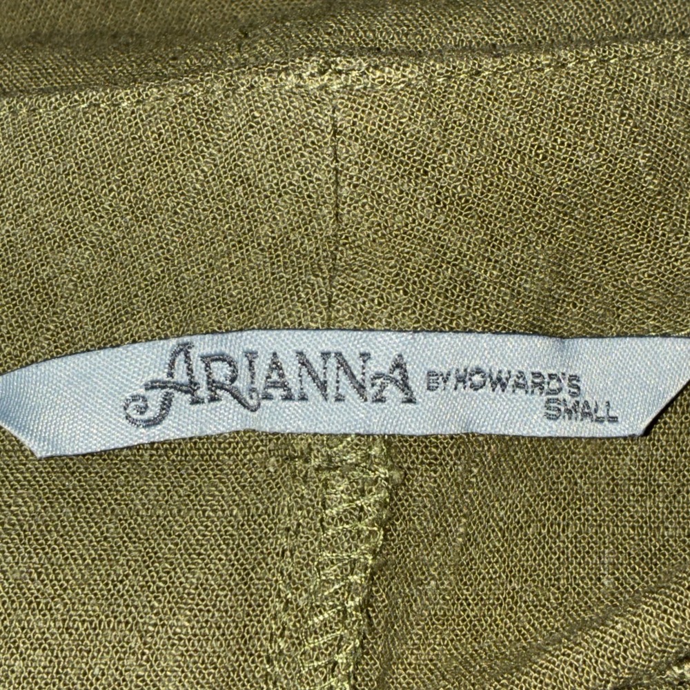 Arianna by Howard's Olive Green Linen Cotton Blend Maxi Skirt Women S - Picture 6 of 8